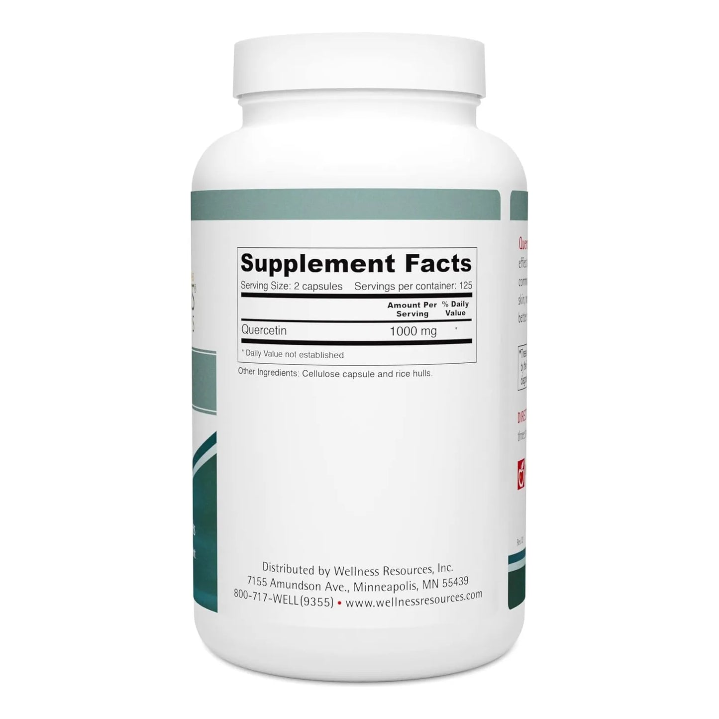 Quercetina 1000 Mg Apoyo Inmunológico Sinusal Y Alérgico 250 Cápsulas Vegano Sin OMG