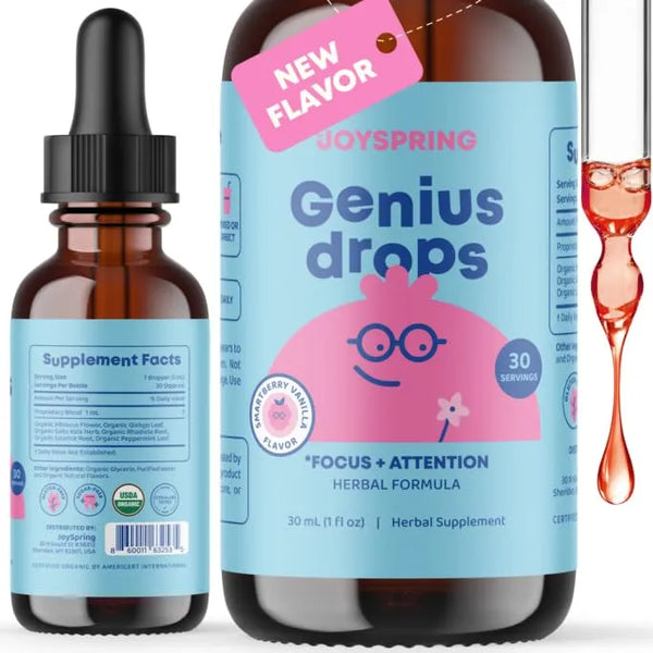 Genius Drops Smartberry Vanilla Suplemento Líquido Para Enfoque Y Memoria En Niños