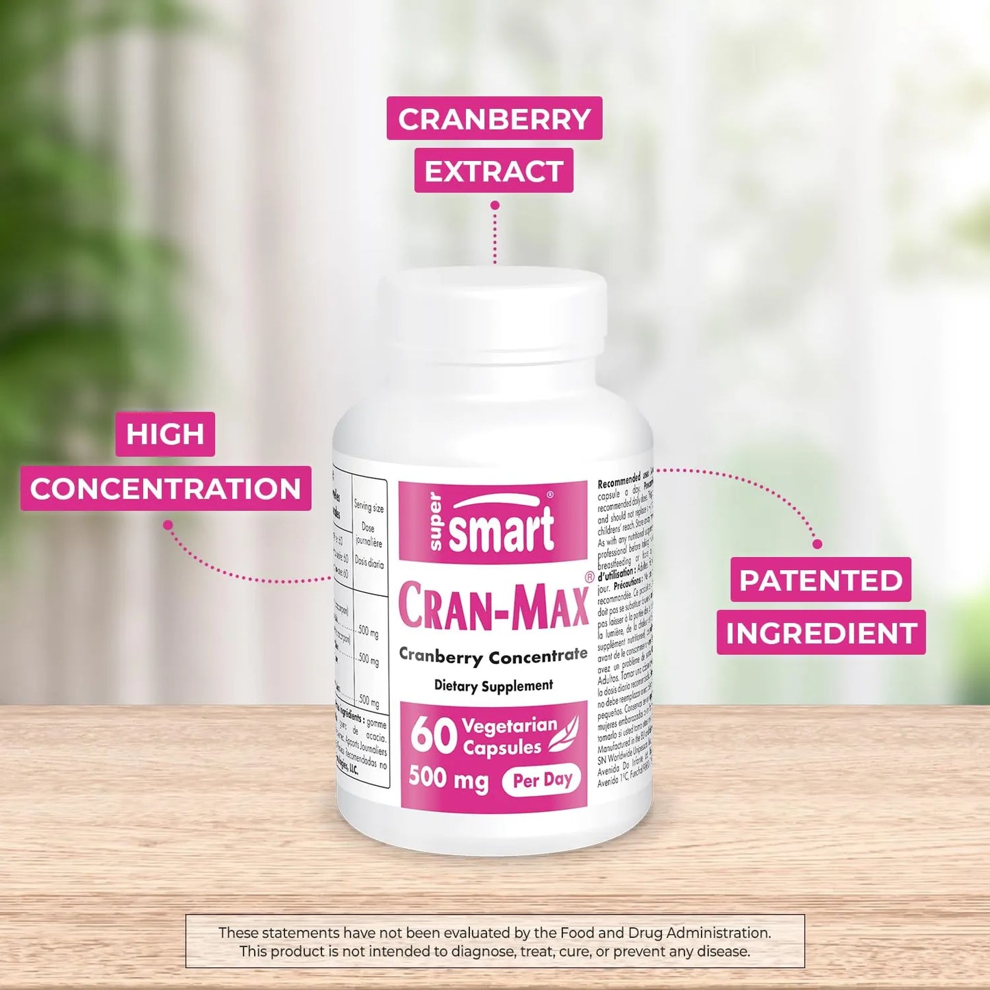 Extracto Concentrado De Arándano 500mg 60 Cápsulas CranMax Suplemento Antioxidante