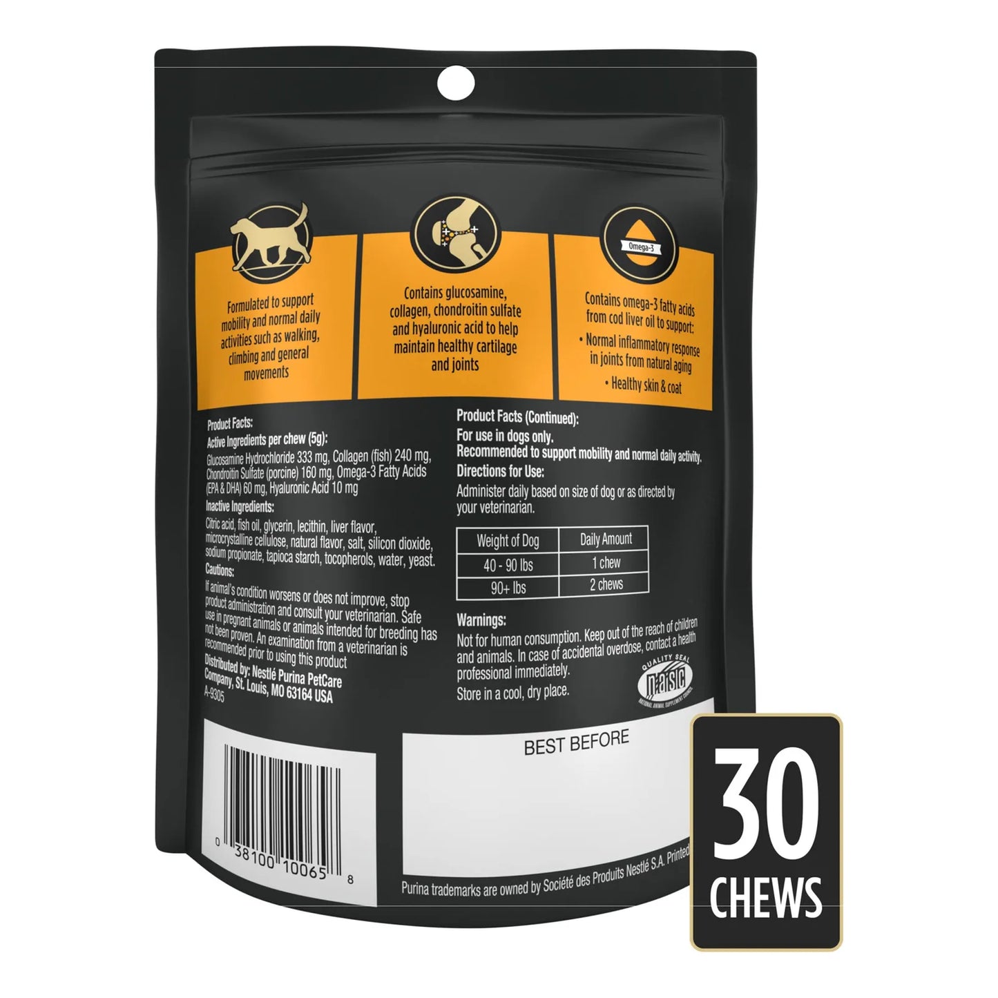 Purina Pro Plan Suplemento Articular Perros Grandes 150g Movilidad Y Alivio
