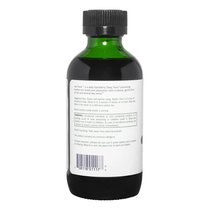 Iron Tonic Suplemento De Hierro Líquido Vegano Sabor Mora 4 Onzas