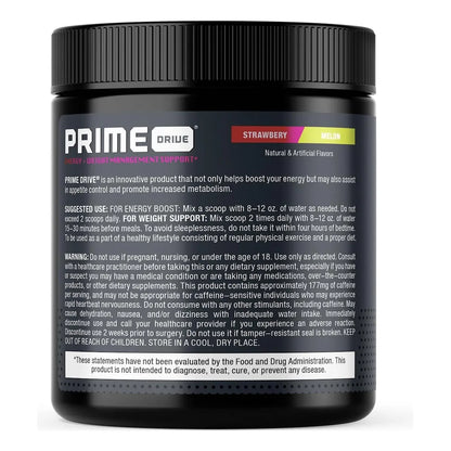 Prime Drive Energy Bebida Energética En Polvo Melón Fresa Preentrenamiento 10.2 Onzas