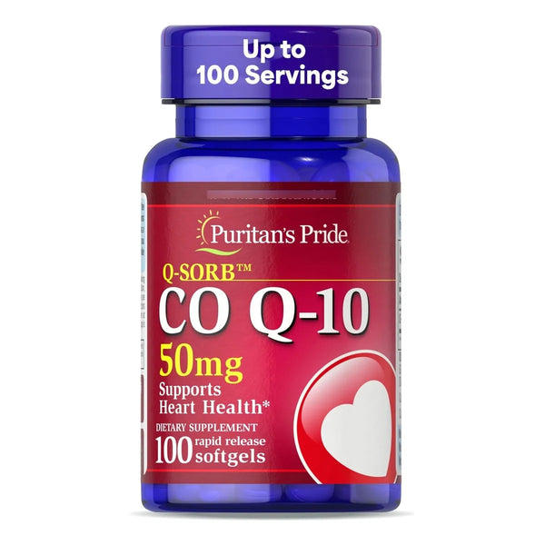 Coq10 50 Mg Puritan'S Pride Suplemento Cardiaco 100 Capsulas Blandas
