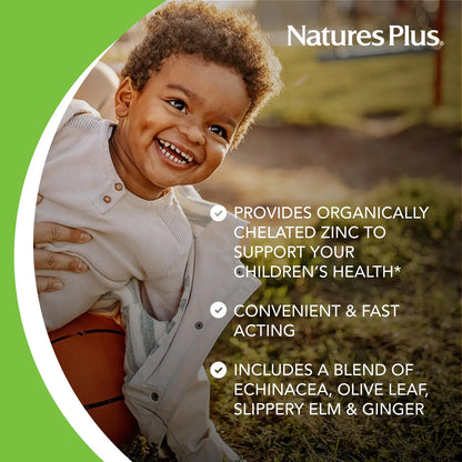NaturesPlus Animal Parade KidZinc Sabor Mandarina 90 Pastillas Zinc Quelado Para Niños