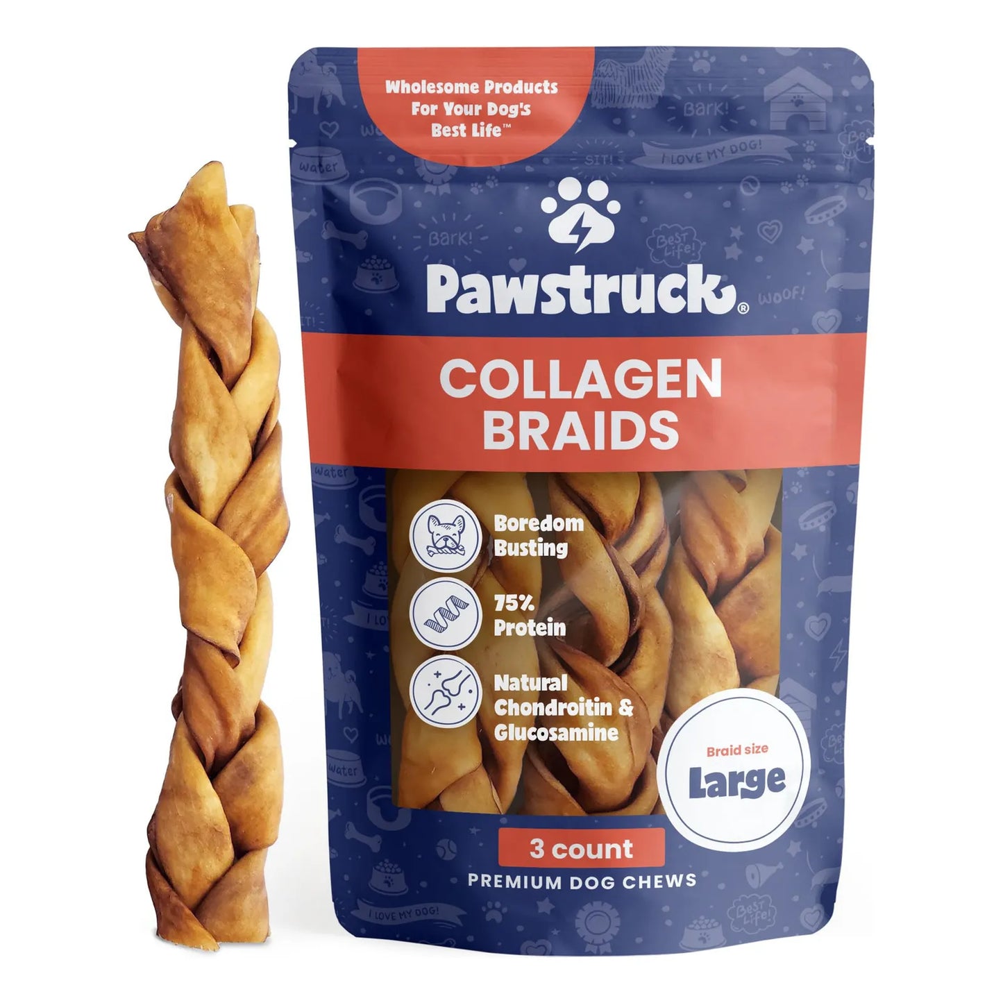 Trenzas De Colágeno Masticables Para Perros Golosinas Dentales Y Articulares