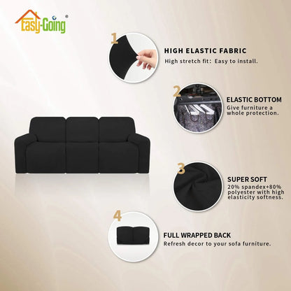 Funda Elastica Microfibra Para Sofa Reclinable Seccional 3 Cuerpos Proteccion Lavable