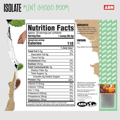 Proteina De Suero Aislada 900g Sabor Chocolate Menta 30 Porciones