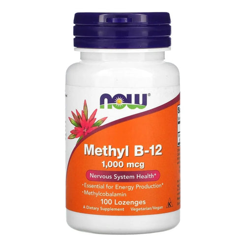 NOW Foods Metil B-12 1000mcg 200 Tabletas Energía Mental Y Concentración
