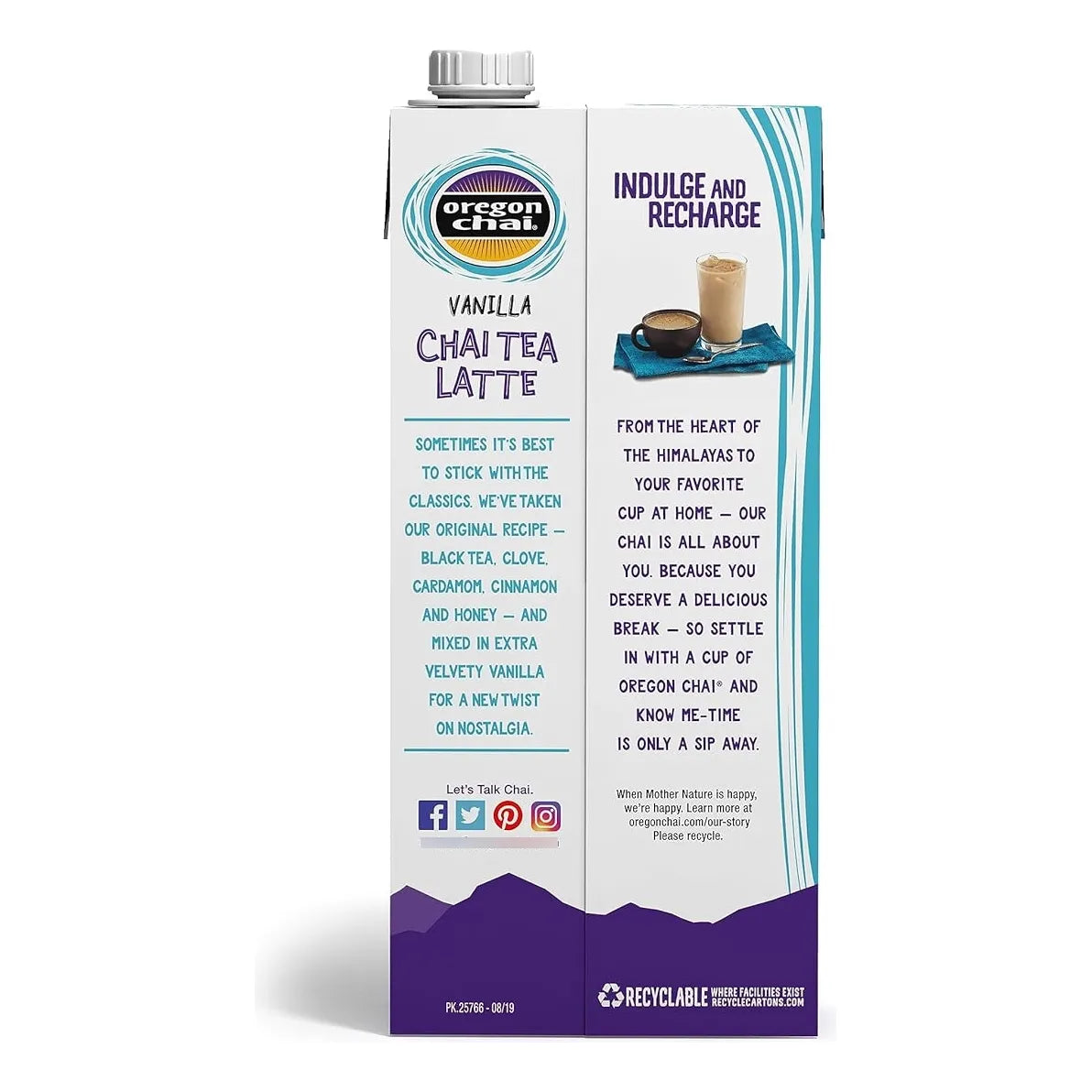 Concentrado De Té Chai Vainilla Líquido 946 Ml Paquete De 6 Oregon Chai