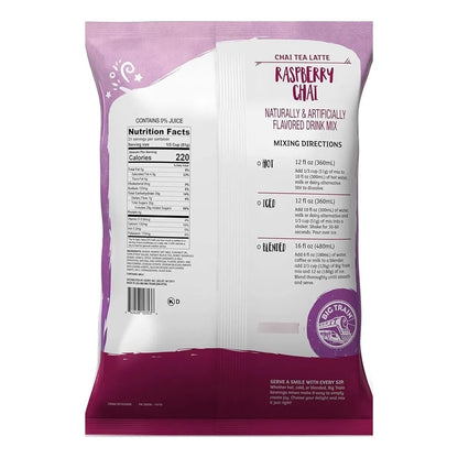Té Chai Mezcla Bebida Latte Big Train Frambuesa Chai 3.5 Lb Delicioso Y Versátil