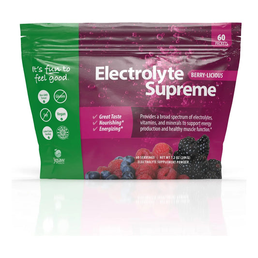 Electrolitos En Polvo Sabor A Bayas 60 Paquetes Hidratación Energía
