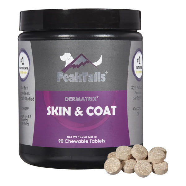 PeakTails Dermatrix 90 Tabletas Piel Sana Y Pelaje Brillante Para Perros
