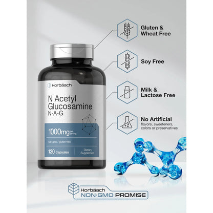 N Acetil Glucosamina 1000 Mg 120 Capsulas Horbaach Suplemento Articular Sin Gluten