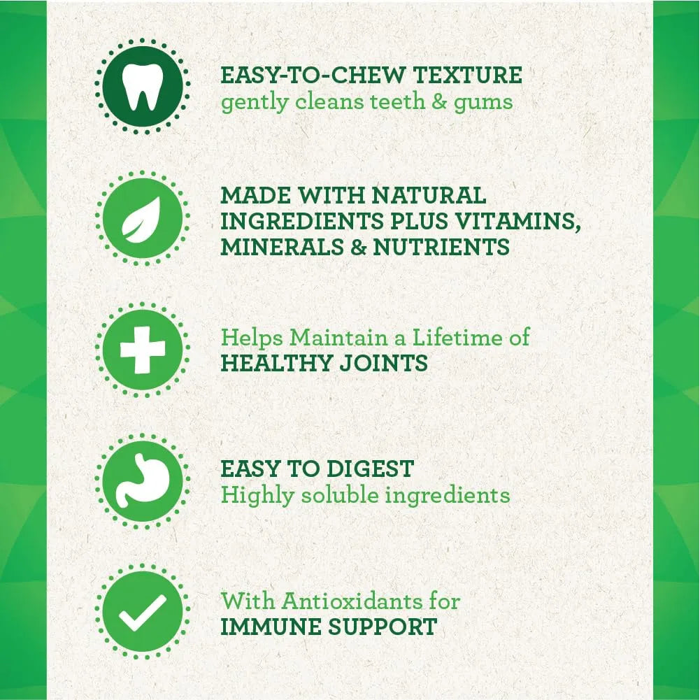 Golosinas Dentales Naturales GREENIES Aging Care Para Perros 27 Onzas