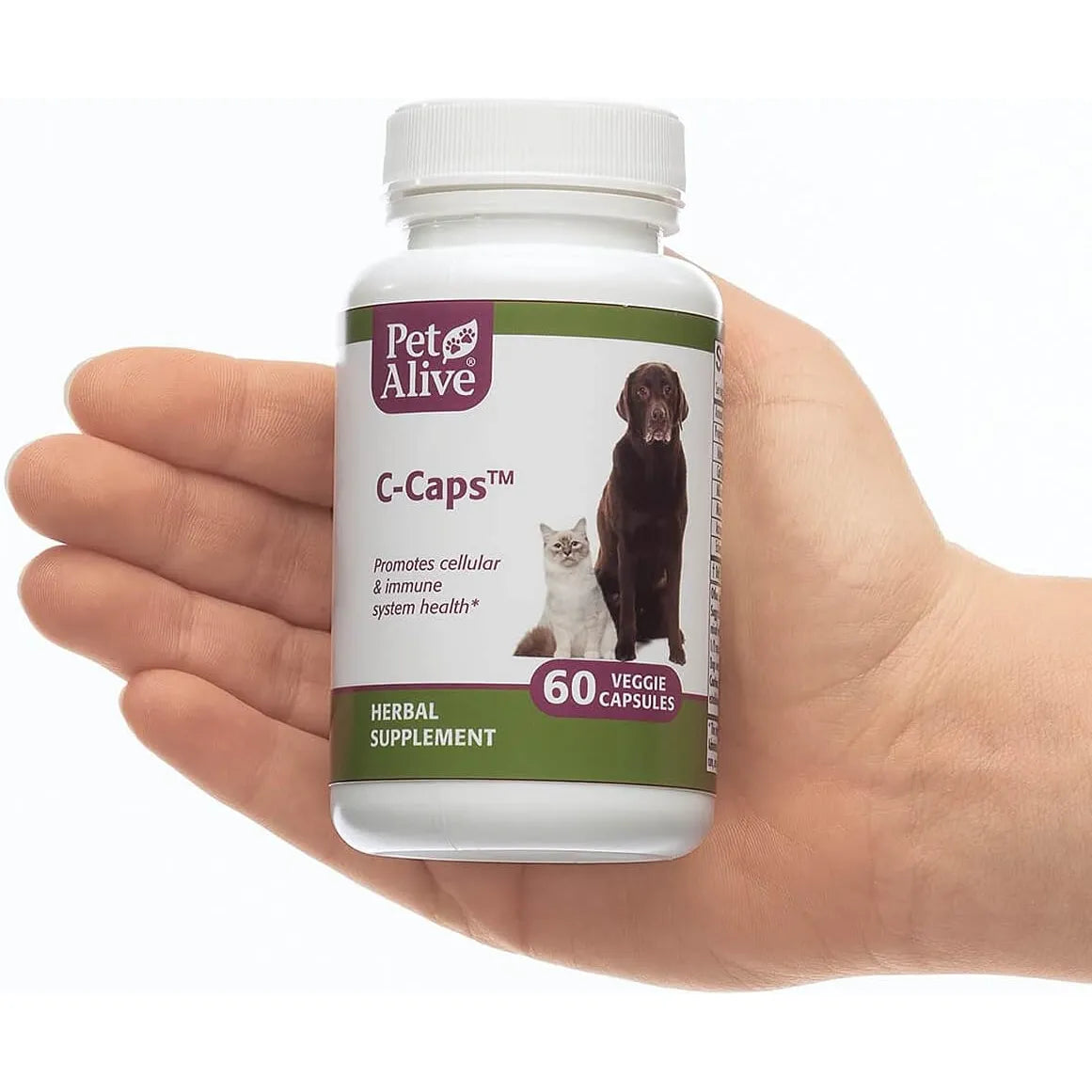 Capsulas PetAlive C-Caps Salud Celular E Inmunologica Para Perros Y Gatos 60 Unidades