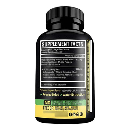 Extracto De Rhodiola Rosea 500 Mg 3 Rosavinas 1 Salidrosides Con Ashwagandha