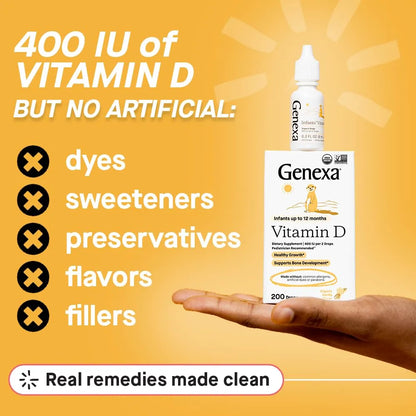 Gotas Líquidas De Vitamina D Orgánica Sabor Vainilla Para Bebés Desarrollo Óseo