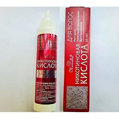 Suero Crecimiento Cabello Ácido Nicotínico 65 Ml Cabello Grueso Y Fuerte