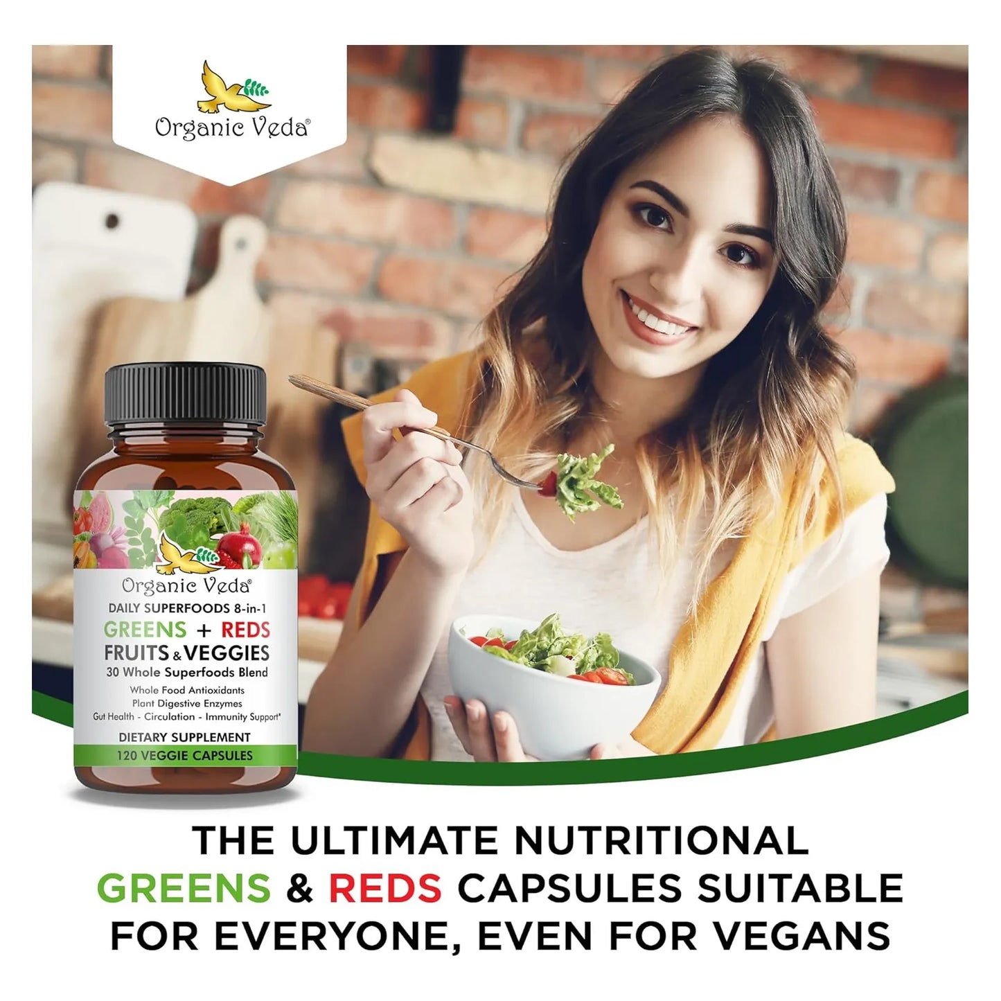 Cápsulas Orgánicas 8 En 1 Con 30 Superalimentos Energía Y Bienestar