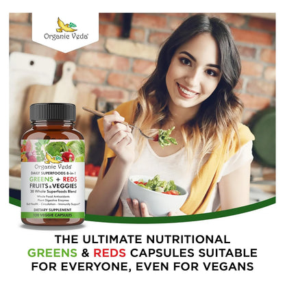 Cápsulas Orgánicas 8 En 1 Con 30 Superalimentos Energía Y Bienestar