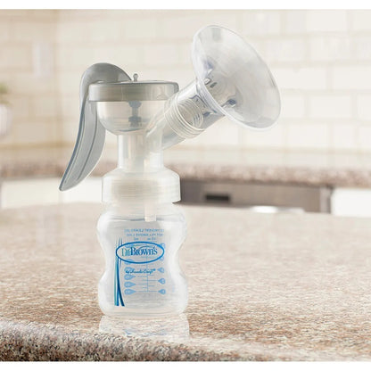 Extractor Manual Dr Browns Con Protector Silicona SoftShape Bombeo Silencioso Y Eficaz