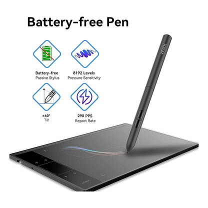 Tableta De Dibujo Veikk A30 V2 10 X 6 Pulg Profesional Con Bolígrafo Sin Batería