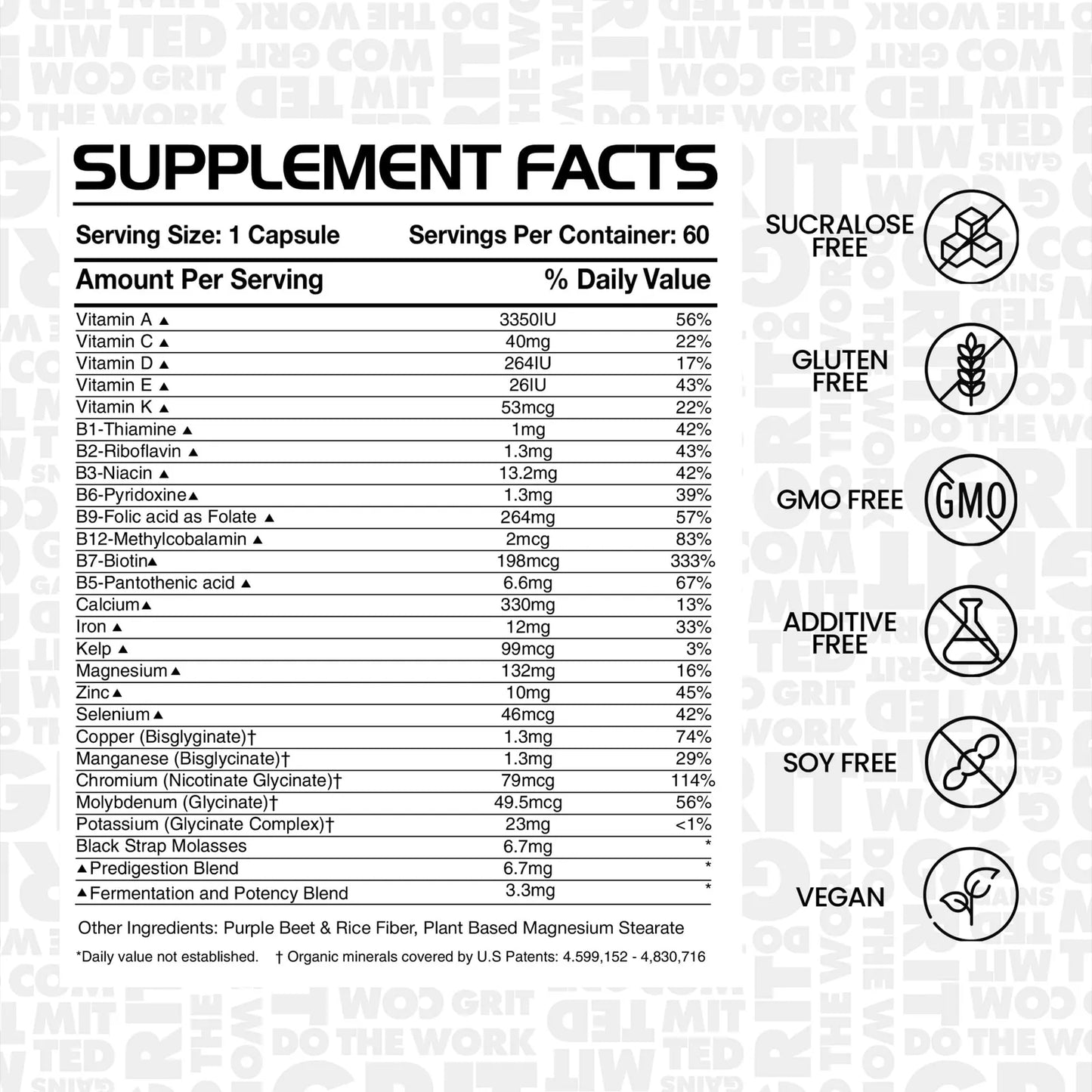 Multivitaminico Y Mineral Gains In Bulk Square 1 Con Enzimas Digestivas Para Mujeres Y Hombres