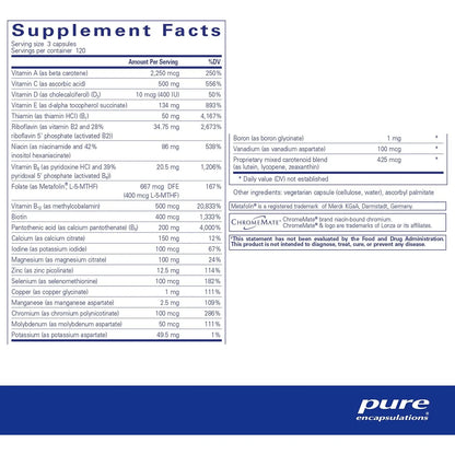 Nutrient 950 Sin Hierro Suplemento Multivitamínico Para Salud Cardiovascular E Inmune 360 Cápsulas