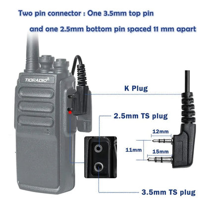 Auricular Con Microfono Para Walkie Talkie 10 Paquetes Compatible Con Baofeng Retevis Y Mas