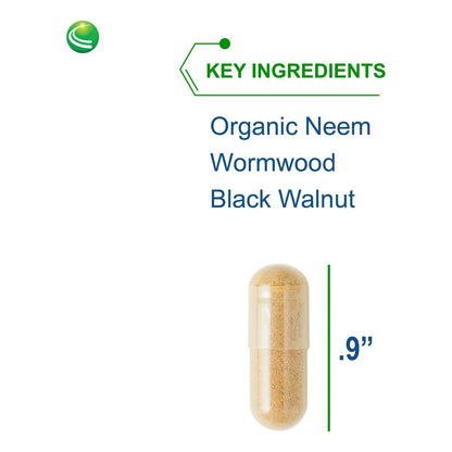 ParaBiotic Plus Cápsulas Neem Ajenjo Nogal Negro Para Microbioma Intestinal 90 Unidades