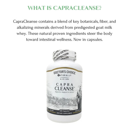 CapraCleanse Mt Capra Limpieza Intestinal 180 Capsulas Fibra Natural Sin Omg