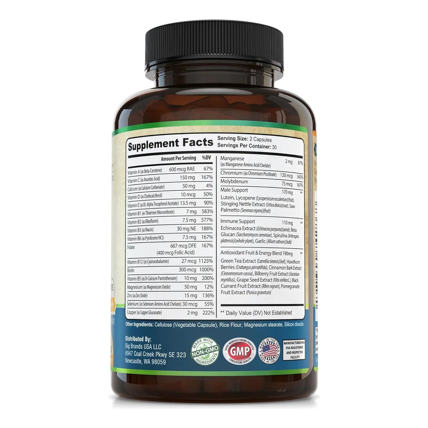 Multivitamínico Diario Para Hombre Con Energía Concentración