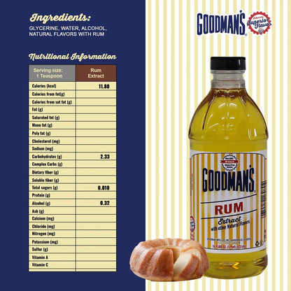 Extracto Natural De Ron Goodmans Bajo En Calorias Y Alcohol Ideal Para Postres Y Bebidas