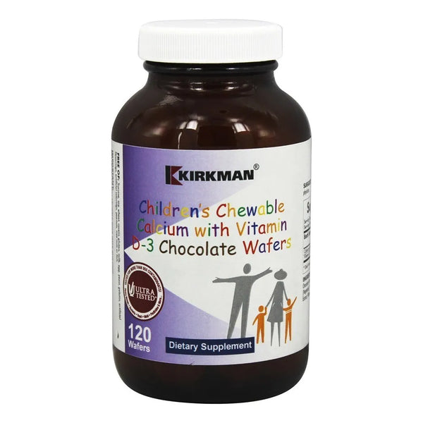 Calcio Masticable Niños Vitamina D3 Chocolate Natural 120 Tabletas