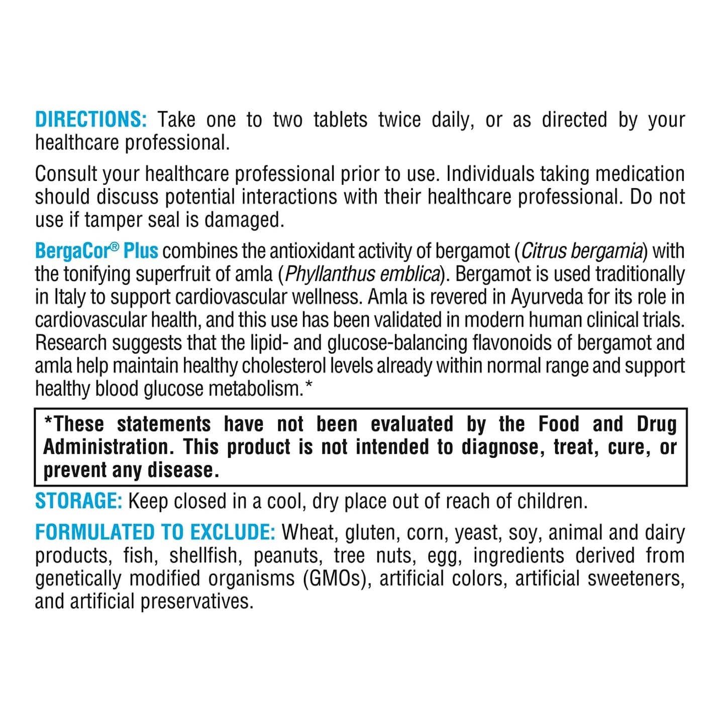 BergaCor Plus Suplemento De Bergamota Polifenoles Para Salud Cardiovascular Y Control De Colesterol 60 Tabletas