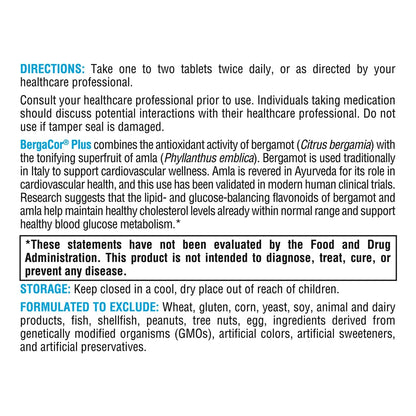 BergaCor Plus Suplemento De Bergamota Polifenoles Para Salud Cardiovascular Y Control De Colesterol 60 Tabletas