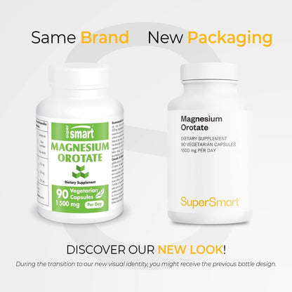 Orotato De Magnesio 1500 Mg Supersmart Relajante Muscular Y Cardíaco 90 Cápsulas