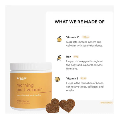 Multivitaminas Matutinas Reggie Para Perros Refuerzo Inmunitario Y Salud Integral
