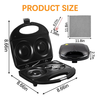 Máquina Para Hacer Donas Horneadas Doble Calefacción Antiadherente 750W