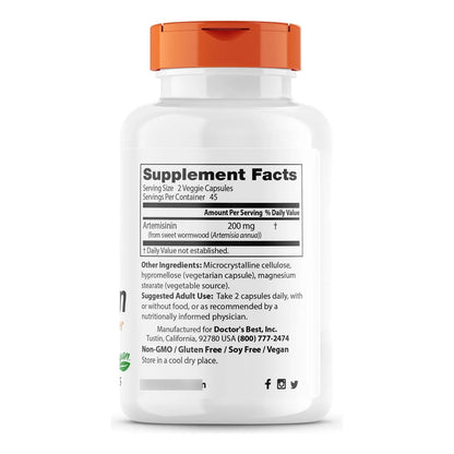 Artemisinina Pura 100 Mg 60 Cápsulas Apoyo Inmunológico Vegano