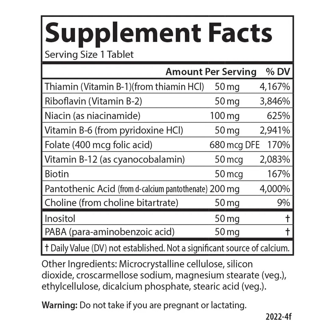 Complejo Equilibrado Vitamina B 250 Tabletas Energía Salud Nerviosa