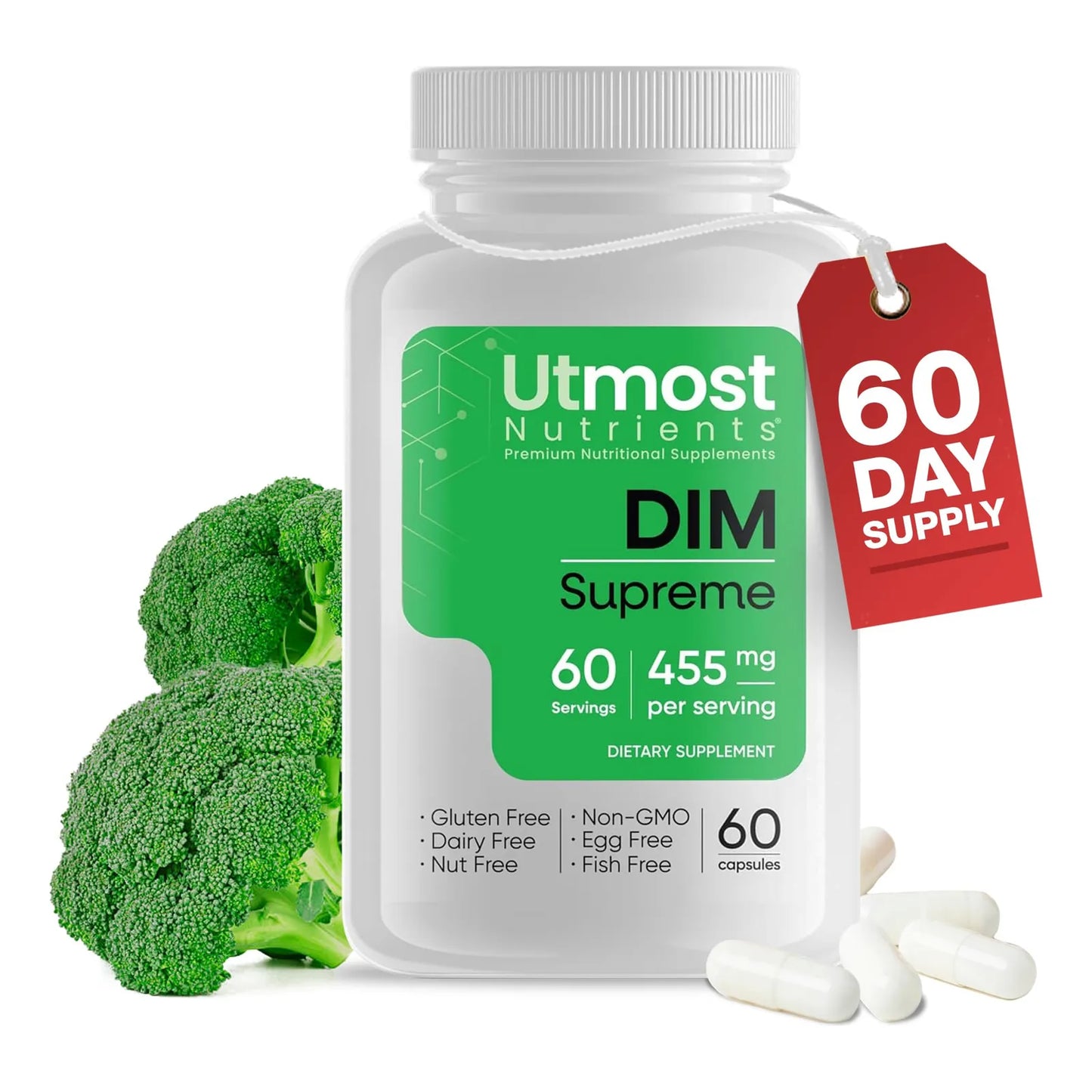 Suplemento DIM Para Mujeres 350 Mg Extracto De Brócoli Y Bioperina Regulador Hormonal
