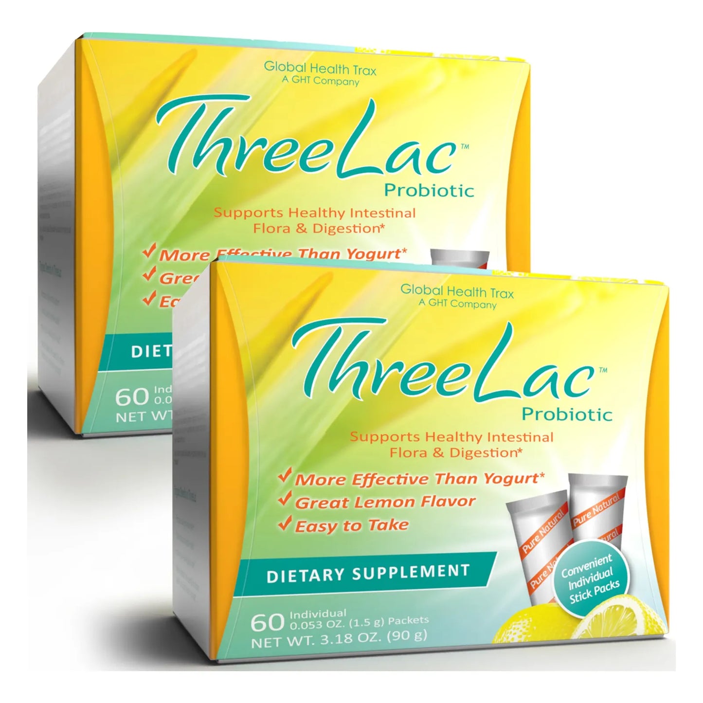 ThreeLac Mezcla De Bebida Probiótica De Limón En Polvo Salud Digestiva E Inmunológica