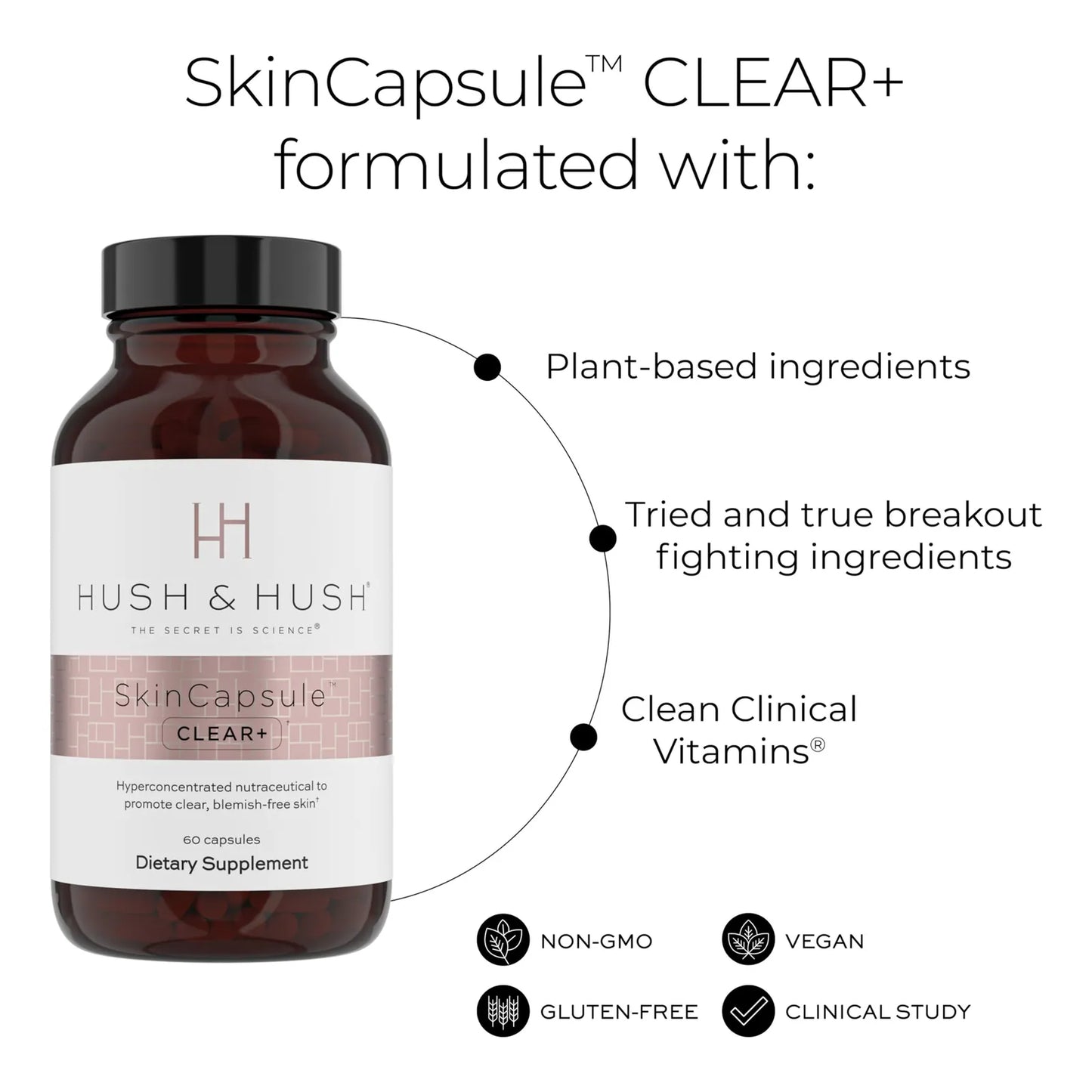 SkinCapsule Clear+ Suplemento Vegano Para Acné Con Vitamina A Y Cúrcuma