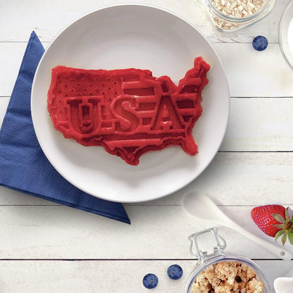 Maquina Waffles Figura Estados Unidos Desayuno Divertido Ideal Fiestas Patrias
