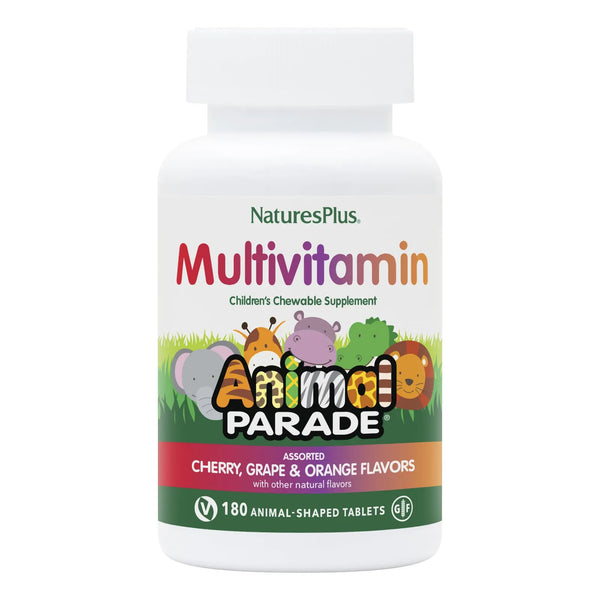 Animal Parade Multivitaminico Masticable Para Niños 180 Tabletas Sabores Naturales Vegano Sin Gluten