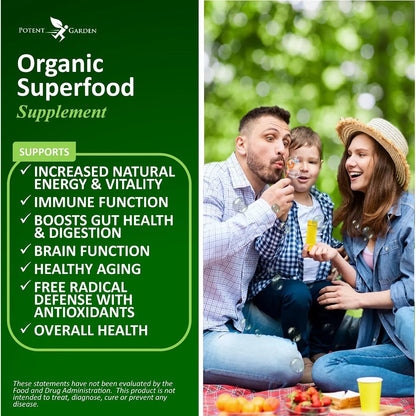 Paquete De 2 Superalimentos Organicos Potent Garden Frutas Verduras Energia Antioxidantes