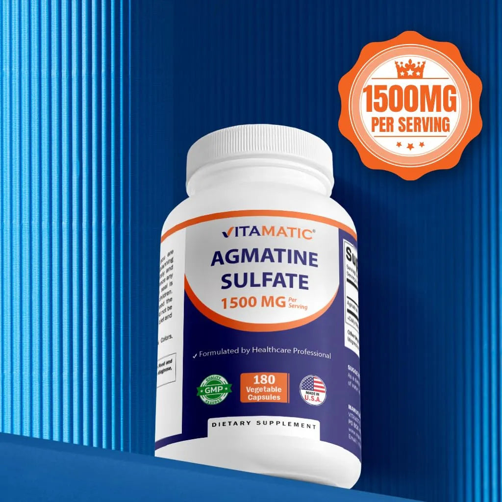 Agmatina Sulfato 1500 Mg 180 Capsulas Vegetales Sin Omg Sin Gluten