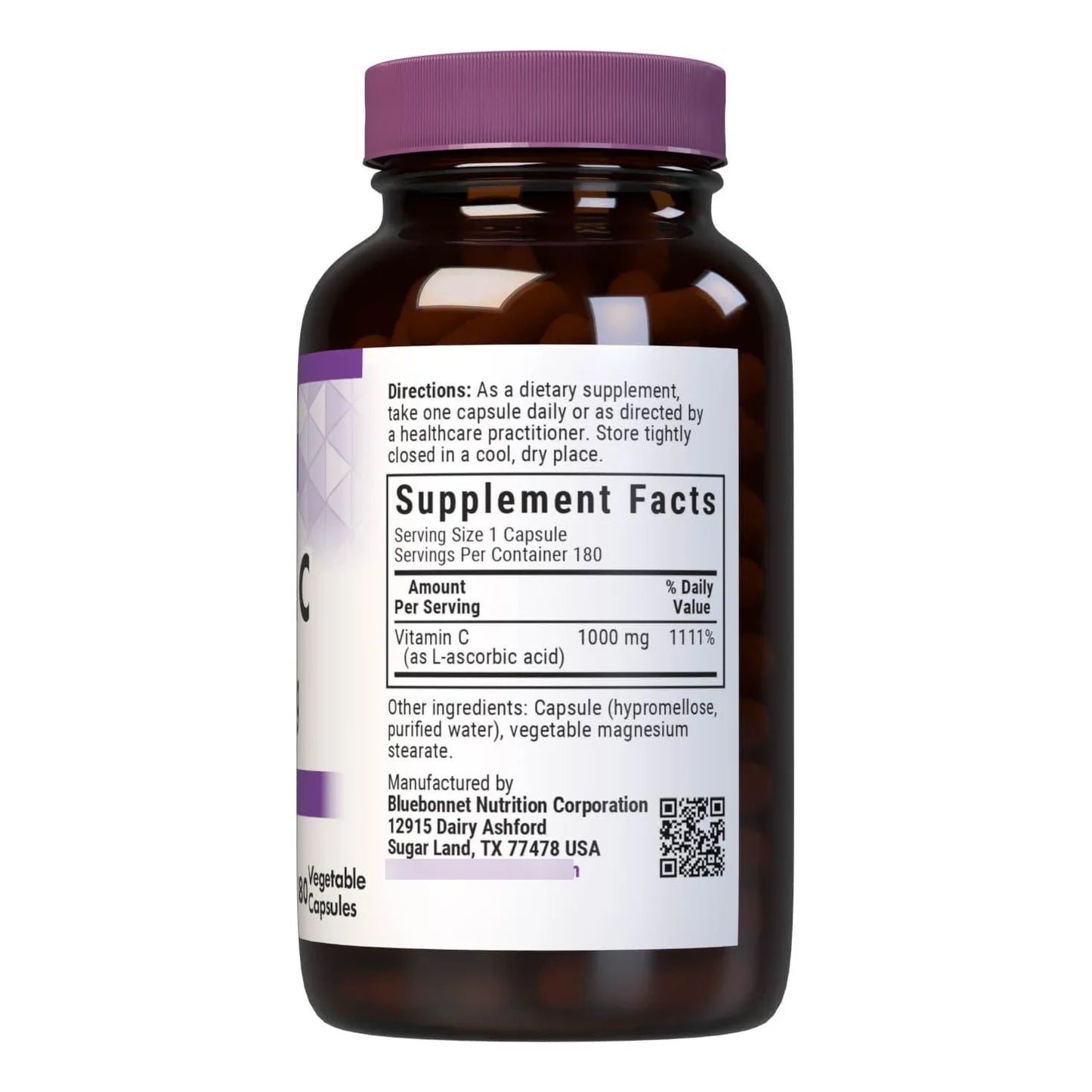 Vitamina C 1000 Mg Cápsulas Vegetales Refuerzo Inmunológico Vegano Sin Gluten 180 Unidades