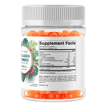 Gomitas Colageno Hidrolizado Vitamina C Zinc Biotina 200 Mg Piel Cabello Uñas